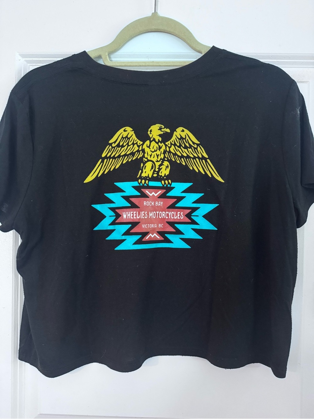 Wheelies Motorcycles Crop Tee Black L